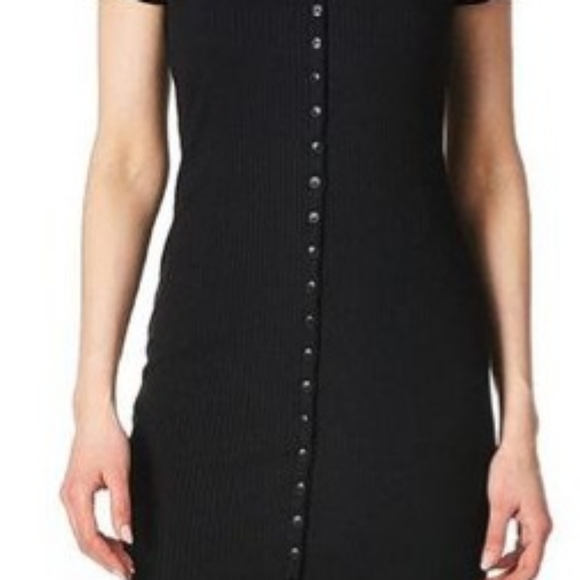 Guess Eco Raylynn Henley Ribbed Dress NWT - Black/Small - Picture 11 of 12